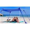 SUN NINJA Tenda da Spiaggia Portatile - Tenda da Sole per Mare - Parasole Pop Up Grande per Campeggio e Picnic - Protezione UV UPF 50+ - Borsa e Accessori Inclusi