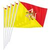 PTEROSAUR Confezione da 50 bandiere italiane Sicilia, bandiera italiana della regione siciliana tenuta in mano, piccola bandiera sventolante, 14,9 x 20,3 cm (50)