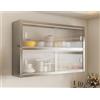 ZASEZOD Armadietto da Parete Cucina in Acciaio Inox con Ante Scorrevoli, Pensile Cucina Sospeso, Armadio Murale Mobile Credenza per Bagno Ufficio(120x30x70CM)