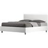 BS COM Letto matrimoniale senza rete 160x190 testata dritta bianco frassino