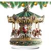 Generico Giostra di Natale 2D - Carosello di Babbo Natale in acrilico con villaggio di Natalee | Ornamento per decorazioni natalizie | Festivo per interni Vacanza Soggiorno Camera da letto Cucina Ufficio