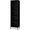 Jan Nowak Libreria da Parete in Metallo MARIO Mobile Industriale con 4 Ripiani Regolabili (4 x 30 kg) e Montaggio a Scaffale Scintillante 50 x 180 x 35 cm Nero