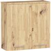 AKORD | Armadietto Bagno da Parete FIN W60 | 2 Ripiani e 2 Ante | 60 x 60 x 22,5 cm | Peso 18 kg | Mobiletto Sospeso | Pensile Mobile | Salvaspazio | Quercia Artisan