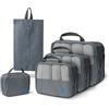 Obics - Valigia Organizer da viaggio grigio Packing cubes set di 5 pezzi con compressione e organizer per valigie e accessori da campeggio per il sistema di organizzatori Cubi da imballaggio