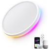 LuminexDesigns Plafoniera LED Smart Dimmerabile 24W con Telecomando e Controllo WiFi - Lampada da Soffitto Ultra Sottile con Retroilluminazione RGB, Alexa e Google Assistant, per Soggiorno e Camera