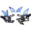 avdb-moto Supporto Pedane Arretrate Regolabili Compatibile con TRIUMPH DAYTONA 675 H67 2013-2017, STREET TRIPLE 675 L67LR 2013-2017, R RX 675 L67LR 2013-17, Daytona 675 R H67 2013-17 Racing AVDB (Blu)