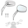 HOKUOTOLITE Specchietti retrovisori per moto, montaggio sul manubrio lato sinistro e destro per Harley CVO Dyna Electra Glide Road Glide Road King Softail Street Glide Sportster 1200 883, Cromati