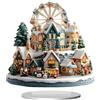 predolo 2D con base, scena natalizia da collezione, casa innevata, villaggio invernale per decorazioni per feste, B