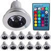Chao Zan 3W LED, illuminazione mobili domestici gioielli, colorato 16 colori, cambiamento di colore con telecomando 24 chiave Controll, AC 85 - 265 V RGB Faretto, 12 pezzi, GU10, 3.00 wattsW, 220.00 voltsV