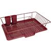 Sweet Home Collection - Set in metallo da 3 con scolapiatti, sgocciolatoio e porta utensili, 30,5 x 48,3 x 12,7 cm, bordeaux