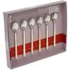 Pintinox Kyoto Set 12 Cucchiaini Moka Acciaio Inox Nichel Free Manici Effetto Legno Colore Betulla Dimensione 11,5 cm