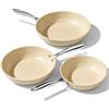 UUKRAVE Set di padelle in ceramica a induzione, antiaderenti, 20, 24, 28 cm, per tutti i piani cottura, senza PTFE, senza PFAS, senza PFOA, adatte a induzione, per forno, lavabile in lavastoviglie