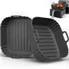 PINTAUR Confezione da 2 fodere quadrate in silicone per friggitrice ad aria, compatibili con Ninja AF141 181, fodere per friggitrice ad aria da 22,5 cm, per Cosori 5-6,5 QT, cestello in silicone