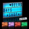 Relaxdays Light Box Cambia Colore, Insegna Luminosa, 85 Lettere & Simboli, 3 Righe, A Batterie, Lampada, Cornice, Bianco