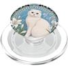 Belle Epoque Animals Gatto scozzese bianco con occhi azzurri Art Nouveau PopSockets PopGrip per MagSafe