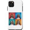 Basset Hound Puppy Lover PS Custodia per iPhone 11 Pro Max Basset Hound Pet Face Portrait Photobooth con occhiali da sole