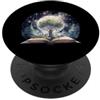 Enchanted Pages Designs Libro fantasy Tree Moon Stars Night Sky Reader PopSockets PopGrip Adesivo