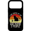 Regali divertenti e carini per gli amant Custodia per iPhone 17 Pro Max I Like Coffee, My Cat And Maybe 3 People