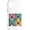 Frenchie Puppy Lover PS Custodia per iPhone 16 Plus Frenchie Pet Face - Fotobooth con occhiali da sole