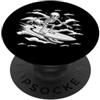 skeleton surfing design Scheletro Surfing Wave - Notte Oceano Gotico Surf Art PopSockets PopGrip Adesivo