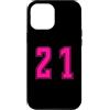Uniform Pink Number SUL RETRO E FRONTE Custodia per iPhone 12 Pro Max Rosa Numero 21 Uniforme Numerata Squadra Sportivo