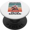 Retro Koala Weekends Are For Samurai Lov Vintage Carino Koala Lover Weekend sono Per Samurai PopSockets PopGrip Adesivo