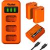 Rollei NP-FW50 - Set di 3 batterie e caricabatterie, ricarica rapida a 3 volte, con connettore USB-C, 100% compatibile con Sony ZV-E10 A7, A6000, A6500, A6300, A6400, A5100, A5000, A3000, A55, RX10