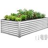 VEVOR Fioriera Rialzata in Metallo Rettangolare 2400x1200x620 mm, Aiuola Rialzata per Esterno Giardinaggio Senza Fondo Antiruggine per Coltivazione Piante Orto Fiori Verdure Giardino