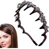 gifyym Fascia dentale - Fascia in perla di 14 x 14 x 4 cm | Fasce di perle artificiali con cerchio di denti per donne e ragazze | Accessorio per fascia per capelli alla antiscivolo per donne