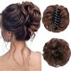 Generic Extension per chignon da donna, capelli sintetici ondulati e ricci, con clip per un volume dall'aspetto naturale (D)