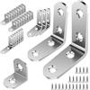 KIMHOME Set di 28 angoli angolari a forma di L in acciaio inox per legno con viti (15 x 20/25/30 mm) per mobili e scaffali