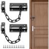 APOMOONS Catena di sicurezza in acciaio inox, 2 pezzi, catena di sicurezza per porta, serratura con viti, catena interna per porte di casa, catena di sicurezza per porte interne