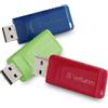 Verbatim Store 'n' Go - Chiavetta USB da 16 GB, compatibile con PC/Mac, 3 pezzi, colore: rosso, verde, blu