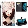 SEHEYA Cover per Realme 7 4G Custodia a Libro con Bello Motivo 3D Pieghevoli Borsa Portafoglio Flip Case 3 Tasche Interne Fibbia Magnetica Caso, Panda