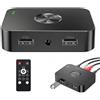 PORFOYO Adattatore Ricevitore Audio Bluetooth 6.0: Ricevitore Audio Bluetooth Aux, Altoparlante Di Ingresso Aux O Rca Da 3,5 Mm, Riproduzione Disco U, Bluetoothes Transmitter per Altoparlanti TV