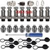 RUNCCI-YUN 8Pcs GX12-5 Pin Aviazione Connettore Spina, 5A 12MM Maschio Femmina Plug GX12 Connettore Pannello Metallo Presa Spina, con Gomma Protettore Berretto e Phillips Cacciavite