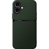 Kepuch Cover per iPhone 16 - Custodia Case Piastra Metallica Incorporata Litchi Grano - Verde