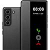 Fciaeytou Custodia a libro per Samsung S21 Plus per Samsung Galaxy S21 Plus con aletta di protezione S21 Plus Flip Case Folio Clear View Cover 360 Full Body Antiurto Sottile Custodia 5G / 6.7 (Nero1)