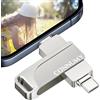 CONNUMY Chiavetta USB 32GB per Phone,3 in 1 Memoria Esterna per il Backup di Foto e Video Senza App,Chiavetta USB Pen Drive Compatibile con Phone/Pad/Android/PC