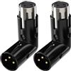 Greluma 2 Pz Adattatore XLR ad angolo retto regolabile maschio-femmina, convertitore adattatore a gomito XLR a 90 gradi a 3 pin