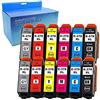 OUGUAN® 12pcs - nero/ciano/magenta/giallo/rosso/grigio cartucce di inchiostro Epson 478 XL 378 XL compatibili per Epson Expression Photo HD XP-15000