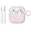 Reownest Cover per AirPods 4 con Kit di Pulizia, Cute Fashion Polka Dot Design estetico Antiurto Porta - Chiavi Coperchio Soft Custodia - Rosa Nero