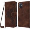 NETANY Cover per Samsung Galaxy A51 4G con Cordino, Flip Portafoglio Custodia in Pelle, [2 Porta Carte][Chiusura Magnetica],Custodia Libro Antiurto Cover con Laccio per Samsung A51 4G (Marrone)