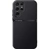 Kepuch Cover per Samsung Galaxy S24 Ultra - Custodia Case Piastra Metallica Incorporata Litchi Grano - Nero