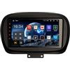 Erisin 9 Pollici 8-Core 4GB RAM+64GB ROM Android 14 Autoradio Bluetooth GPS Navigatore per Fiat 500X Supporto CarPlay senza fili Android Auto DAB+ WiFi DSP USB IPS Schermo Tattile FM OBD2 4G Canbus