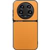 Kepuch Cover per Xiaomi 14 Ultra - Custodia Case Piastra Metallica Incorporata Litchi Grano - Giallo