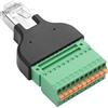 YAODHAOD Adattatore RJ50 a connessione rapida, senza saldature, da jack maschio RJ50 10P10C a 10 pin a molla a crimpare per estensore Ethernet Cat7 Cat6 Cat5 Cat5e