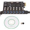 Gokelomg Adattatore Scheda di Espansione PCI-E USB 3.0 7 Porte Adattatore Hub Controller Esterno Extender PCI-E Scheda PCI per Desktop