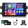 VECHTEL 4G 64G VECHTEL 9Autoradio Bluetooth per Suzuki SX4 2006-2013/FIAT Sedici 2005-2014 Carplay Android Auto Wireless,DSP EQ,1280 * 720,Wifi GPS Navi,Mirror link,RDS/FM Radio con Retrocamera AHD