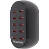 Jectse Stazione di Ricarica USB a 10 Porte, WLX-810 Hub di Ricarica Rapida USB da 50 W per più Dispositivi da 100 V a 240 V, Dock di Ricarica Multiplo con Tecnologia di Rilevamento